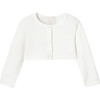 Baby Girl Raglan Sleeve Cardigan, White - Cardigans - 1 - thumbnail