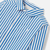 Boy Embroidered Striped Poplin Shirt, White & Blue - Shirts - 4
