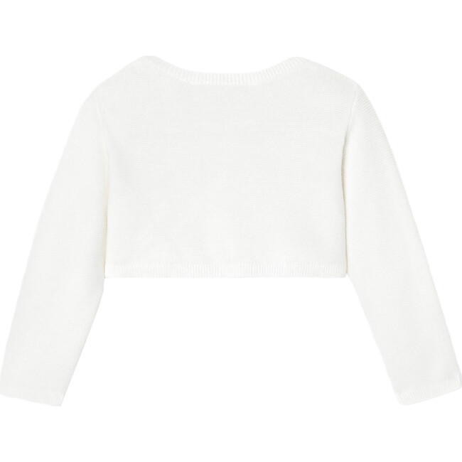 Baby Girl Raglan Sleeve Cardigan, White - Cardigans - 2