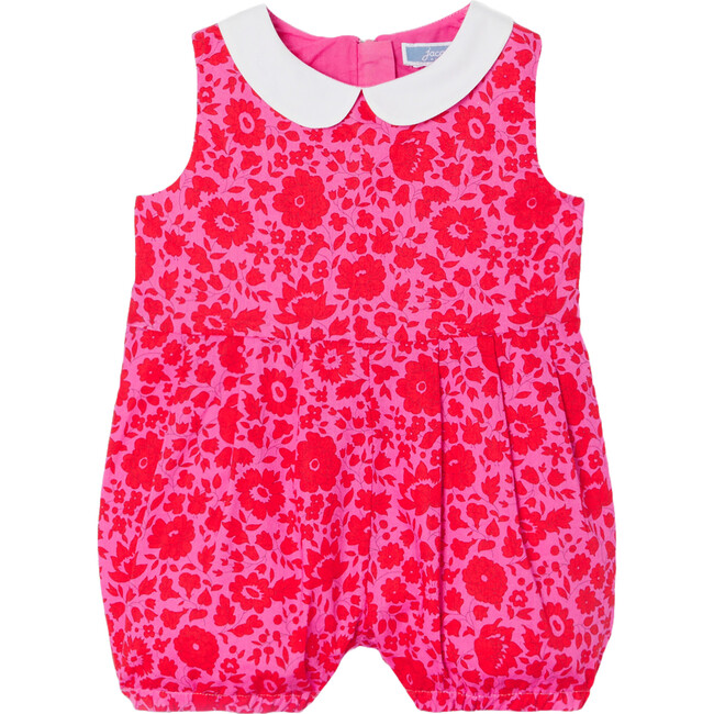 Baby Girl Liberty Fabric Jumpsuit, Pink & Red