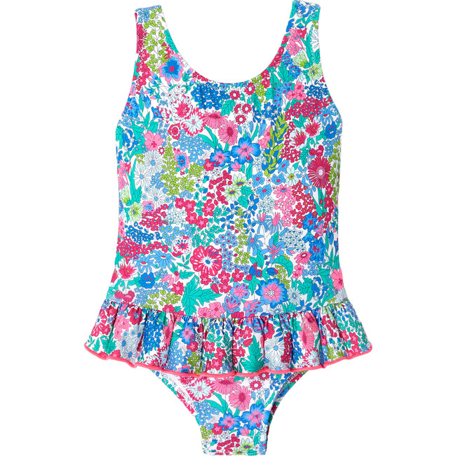 Baby Girl Liberty Fabric Swimsuit, Multicolours