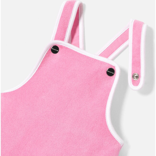 Baby Girl Retro-Chic Terry Romper, Tea Pink - Rompers - 4