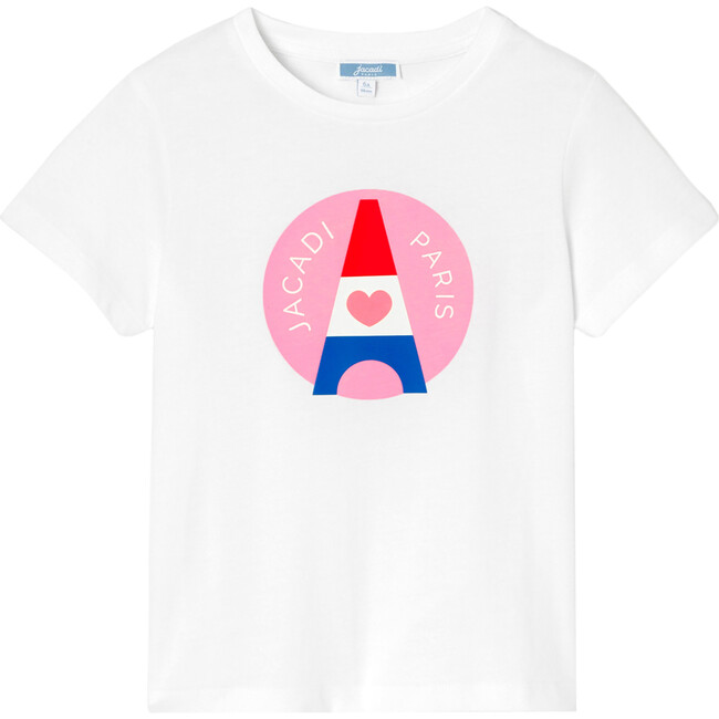 Girl Parisian Printed T-Shirt, White