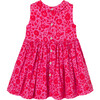 Baby Girl Liberty Fabric Gathered Waist Dress, Pink & Red - Dresses - 2