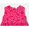 Baby Girl Liberty Fabric Gathered Waist Dress, Pink & Red - Dresses - 4