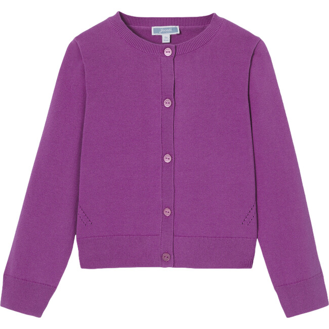 Girl Jersey Cardigan, Purple