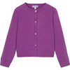 Girl Jersey Cardigan, Purple - Cardigans - 1 - thumbnail