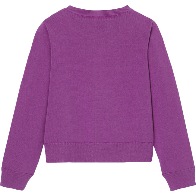 Girl Jersey Cardigan, Purple - Cardigans - 2
