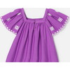 Girl Embroidered Ruffle Sleeve Blouse, Purple - Blouses - 4