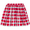 Girl Apple Print Skirt, White & Multicolours - Skirts - 2