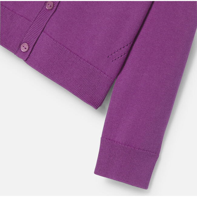 Girl Jersey Cardigan, Purple - Cardigans - 4