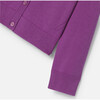 Girl Jersey Cardigan, Purple - Cardigans - 4