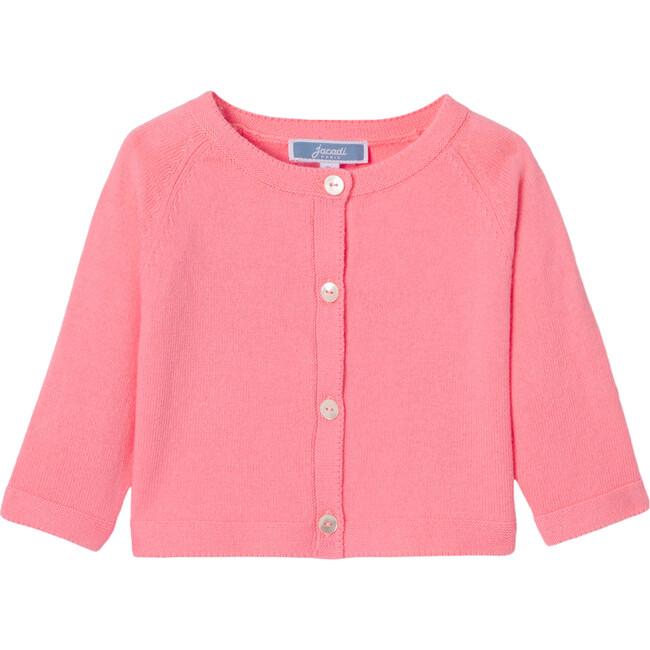 Baby Girl Jersey Cardigan, Coral
