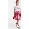 Girl Apple Print Skirt, White & Multicolours - Skirts - 4
