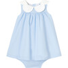 Baby Girl Fil-A-Fil Dress, Blue & White - Dresses - 1 - thumbnail