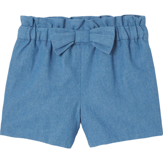 Baby Girl Chambray Shorts, Blue