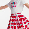 Girl Apple Print Skirt, White & Multicolours - Skirts - 6