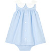 Baby Girl Fil-A-Fil Dress, Blue & White - Dresses - 2