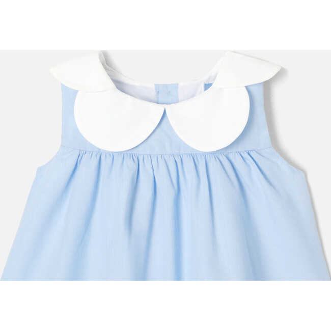 Baby Girl Fil-A-Fil Dress, Blue & White - Dresses - 4