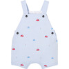 Baby Boy Short Overalls, Blue & Multicolours - Overalls - 1 - thumbnail