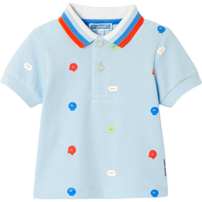 Baby Boy Short Sleeve Polo Shirt, Cloud