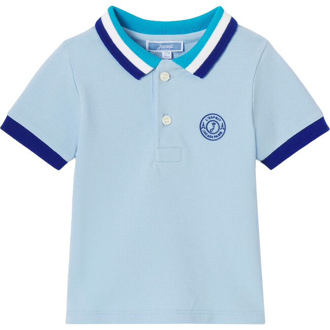 Baby Boy Short Sleeve Polo Shirt, Light Blue