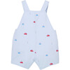 Baby Boy Short Overalls, Blue & Multicolours - Overalls - 2