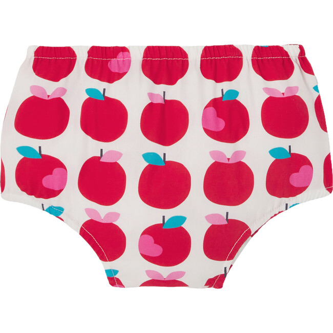 Baby Girl Apple Print Dress, White & Multicolours - Dresses - 3