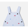Baby Boy Short Overalls, Blue & Multicolours - Overalls - 3