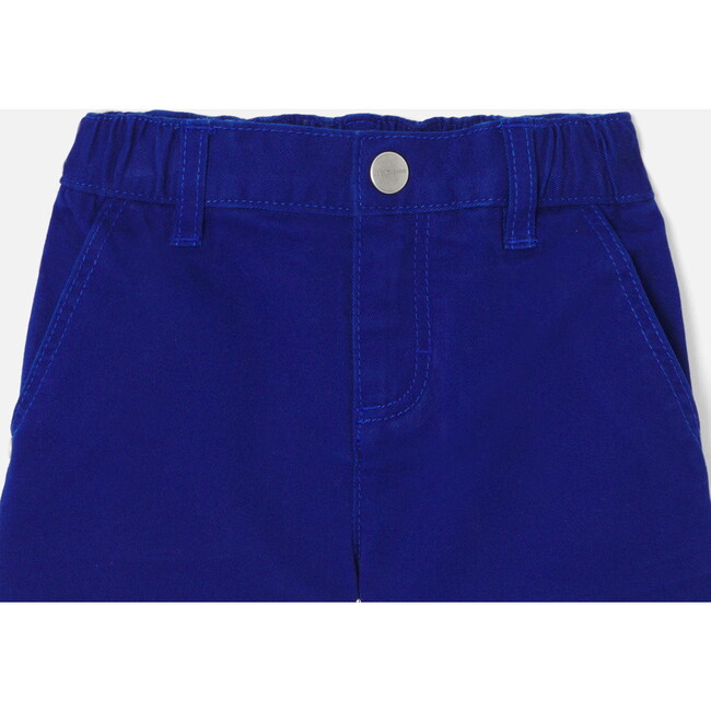 Baby Boy Twill Shorts, Prussian Blue - Shorts - 3