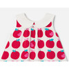 Baby Girl Apple Print Dress, White & Multicolours - Dresses - 4