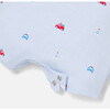 Baby Boy Short Overalls, Blue & Multicolours - Overalls - 5