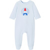 Baby Boy Parisian Fleece Pyjamas, Pale Blue - Pajamas - 1 - thumbnail