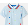 Baby Boy Short Sleeve Polo Shirt, Cloud - Polo Shirts - 3