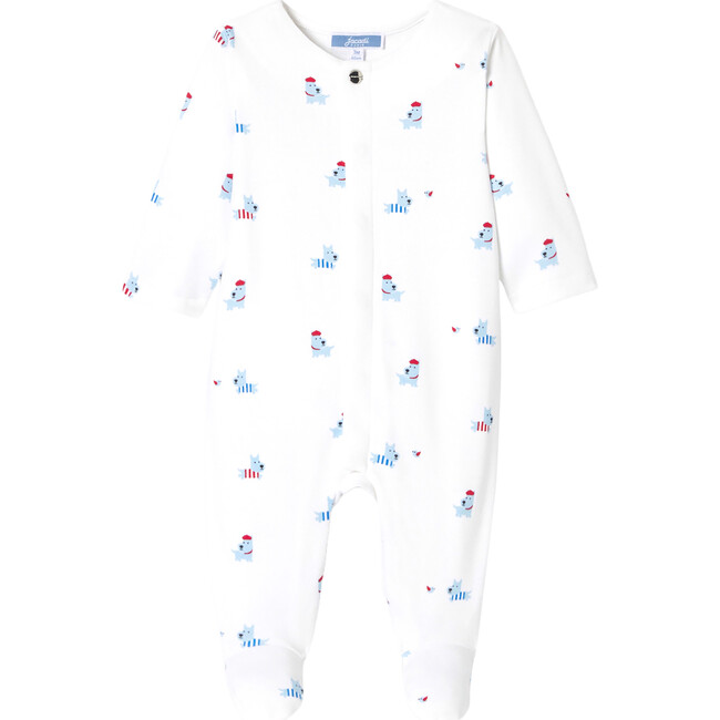 Baby Boy Interlock Pyjamas, White & Multicolours