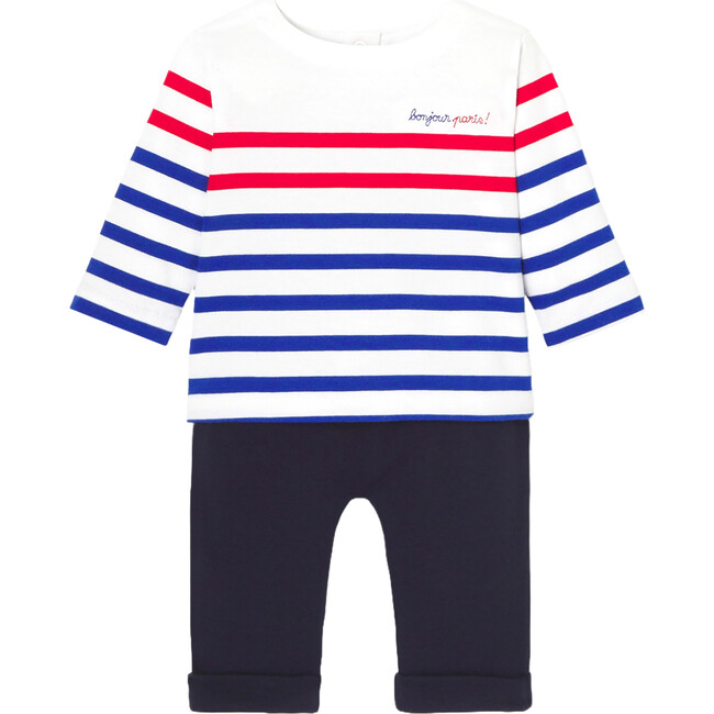 Baby Boy Comfort Set, White & Multicolours