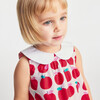 Baby Girl Apple Print Dress, White & Multicolours - Dresses - 8
