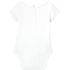 Baby Boy Embroidered Short Sleeve Bodysuit, White - Onesies - 2