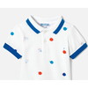 Baby Boy Cotton Pique Polo Shirt, White - Polo Shirts - 3
