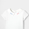 Baby Boy Embroidered Short Sleeve Bodysuit, White - Onesies - 3