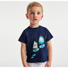 Baby Boy Print Round Neck T-Shirt, Saphire - T-Shirts - 5