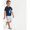 Baby Boy Print Round Neck T-Shirt, Saphire - T-Shirts - 6