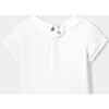 Baby Boy Embroidered Short Sleeve Bodysuit, White - Onesies - 4