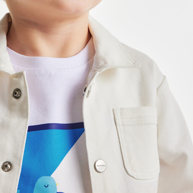 Baby Boy Cotton T-Shirt, White - T-Shirts - 8