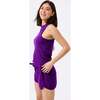 Womens Rib Track Short, Acai - Shorts - 2