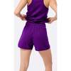 Womens Rib Track Short, Acai - Shorts - 3