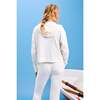 Womens Rib Crop Hoodie, Sugar Swizzle - Sweatshirts - 3