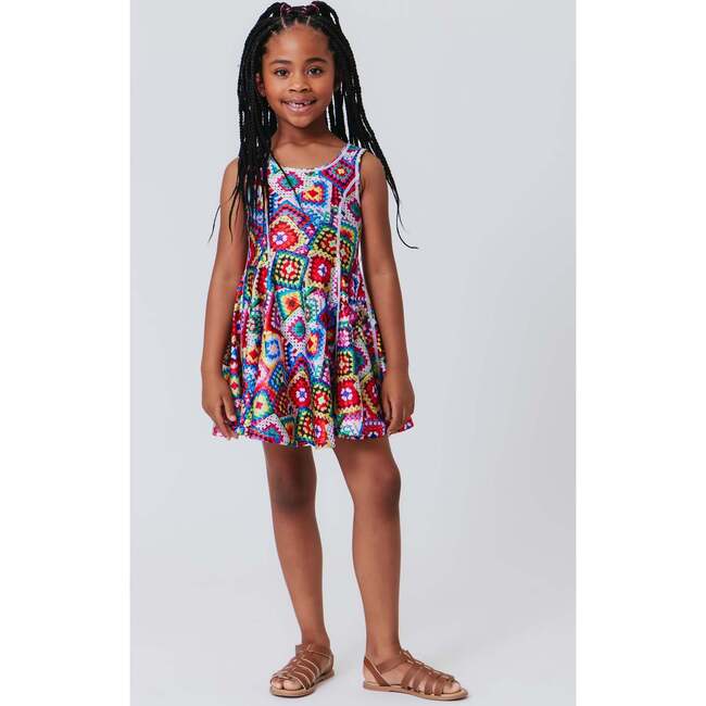 Girls Skater Dress, Granny Squares - Dresses - 2