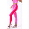 Womens TLC Side Stripe Colorblock Legging, Barbie Pink - Leggings - 2