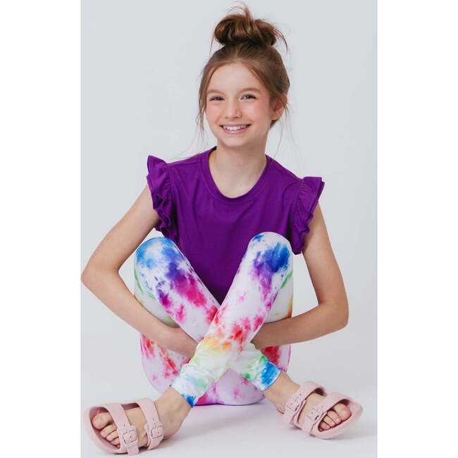 Girls Legging, Rainbow Ice Dye - Leggings - 5